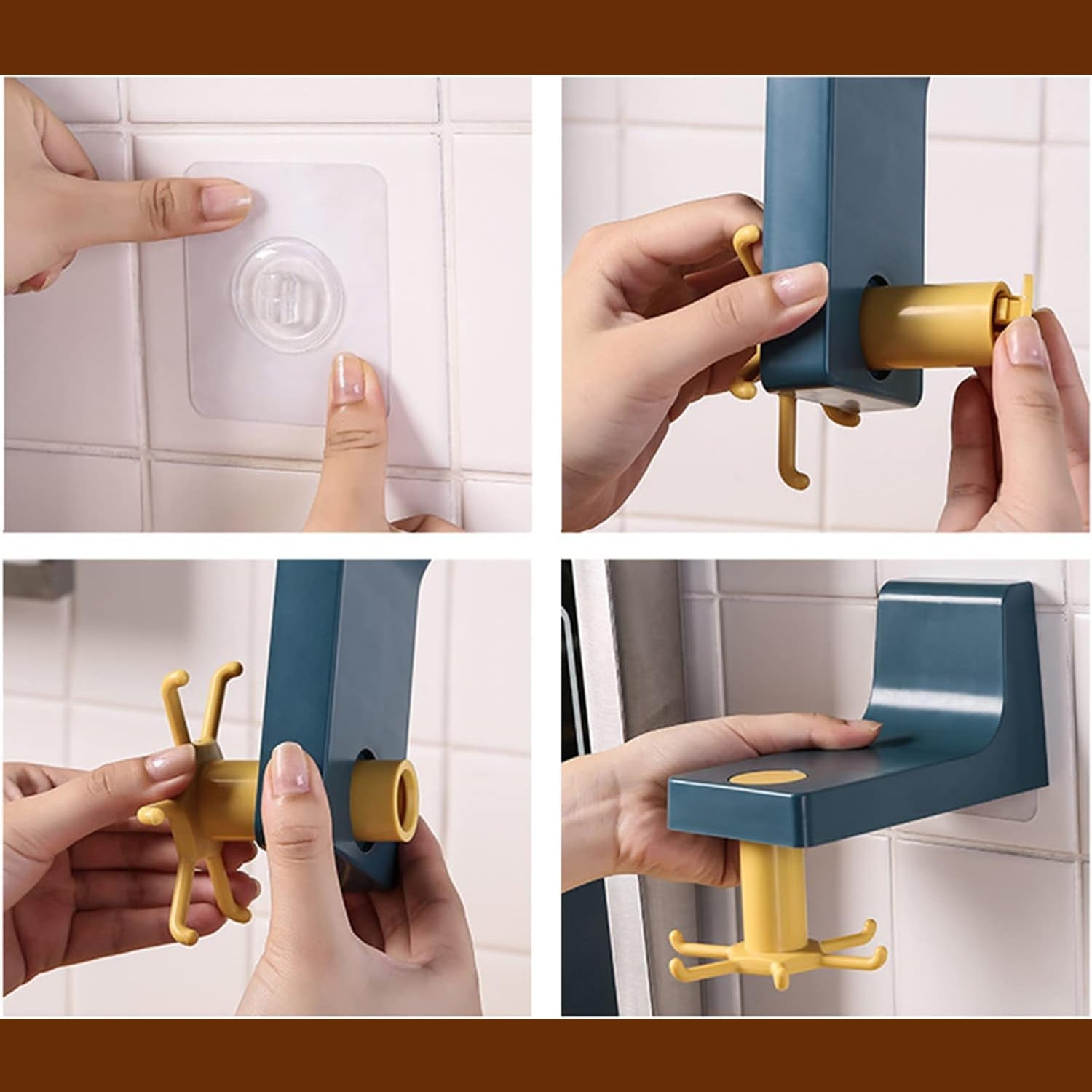 360 Degree Rotating Self Adhesive Plastic Wall Hook Hanger; Multifunctional Hanger with 6 Heavy Duty Claw Hooks 360 Degree Rotating Self Adhesive Plastic Wall Hook Hanger; Multifunctional Hanger with 6 Heavy Duty Claw Hooks